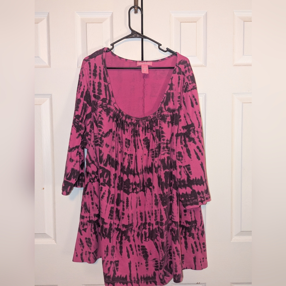 Pink and Black Tie-Dye Women's Dress